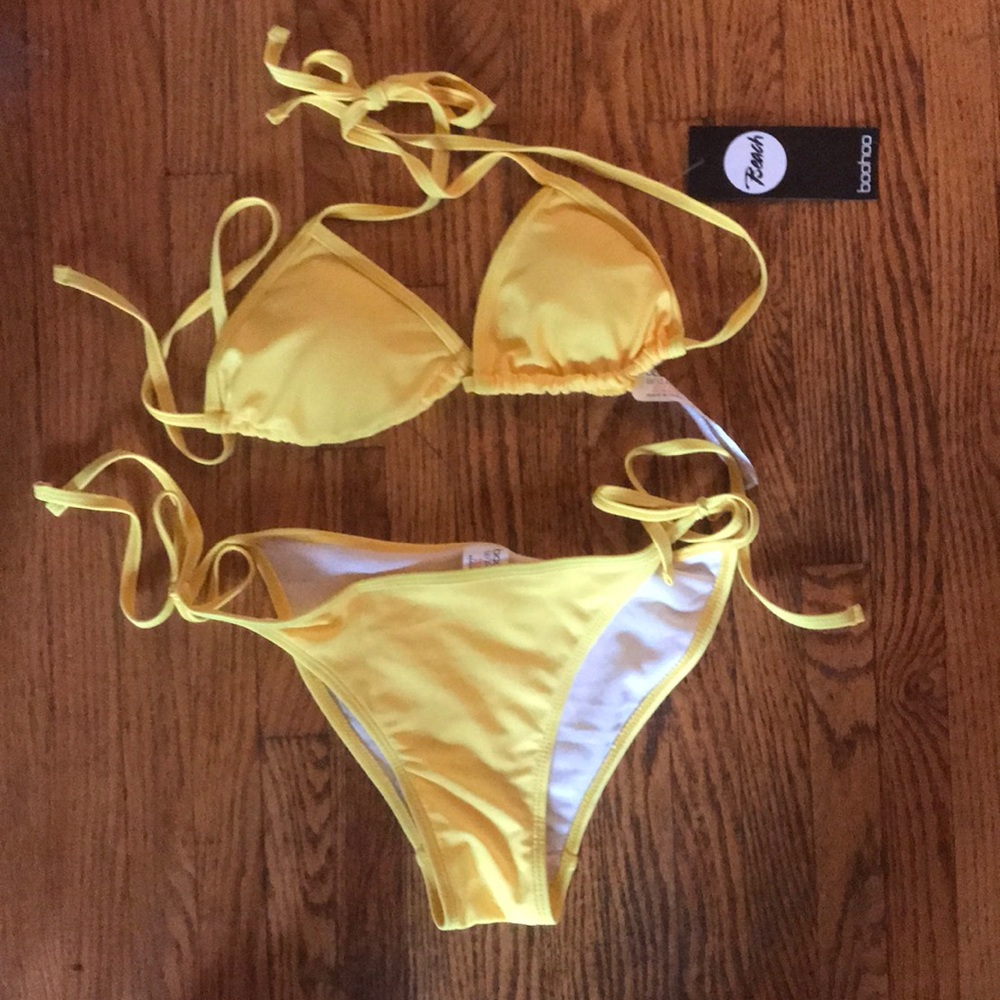 Neon Yellow Triangle tie side bikini
